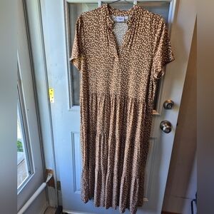 Saint Tropez Brown Buttoned Sundress Large